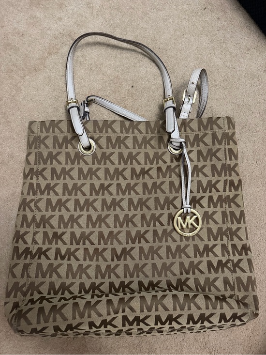 Michael Kors Handbags - Michael Kors Brown MK Logo Tote Bag
